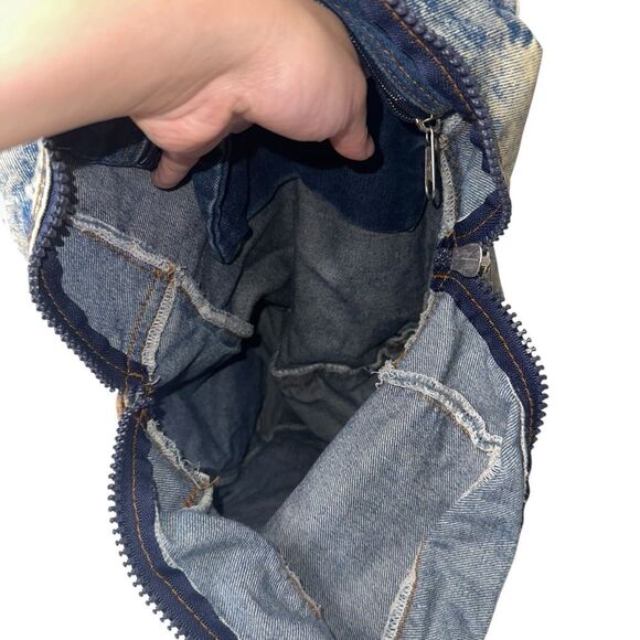 |VTG| TIMBER TOP Acid Wash Grunge 80’S-90’s Sack It Denim Schoolbag - Picture 6 of 8